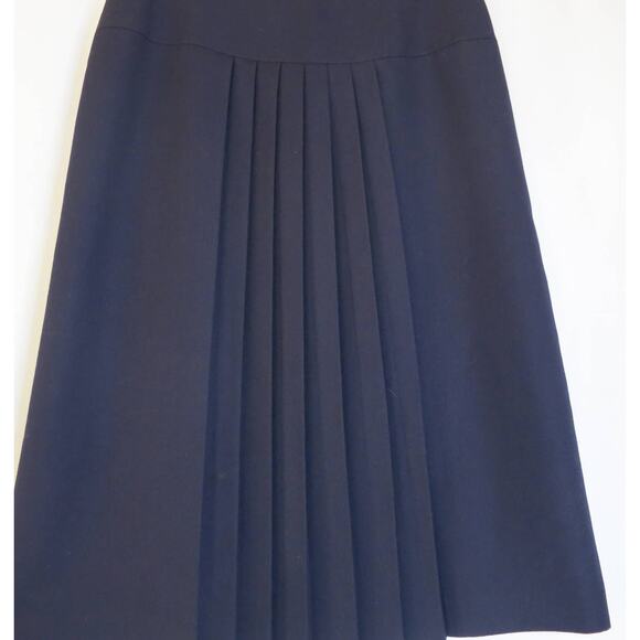 VINTAGE Ship N Shore Pleated Skirt Size 14 Mid Length Blue Preppy Classic Geek - Picture 2 of 7